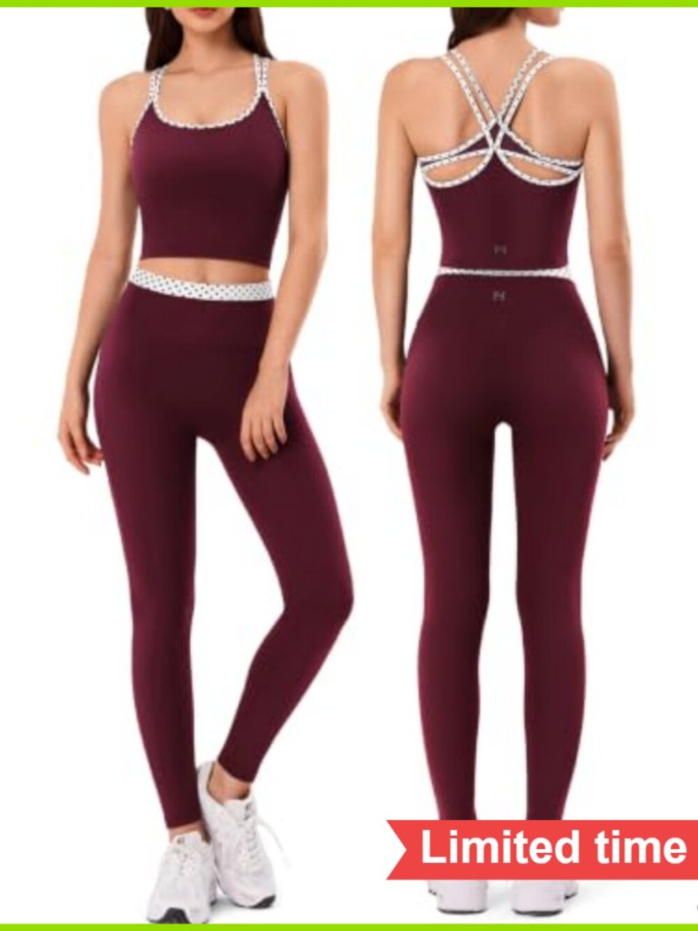 Seamless High Waist Leggings with Padded Sports Bra 2 Piece Workout Set
